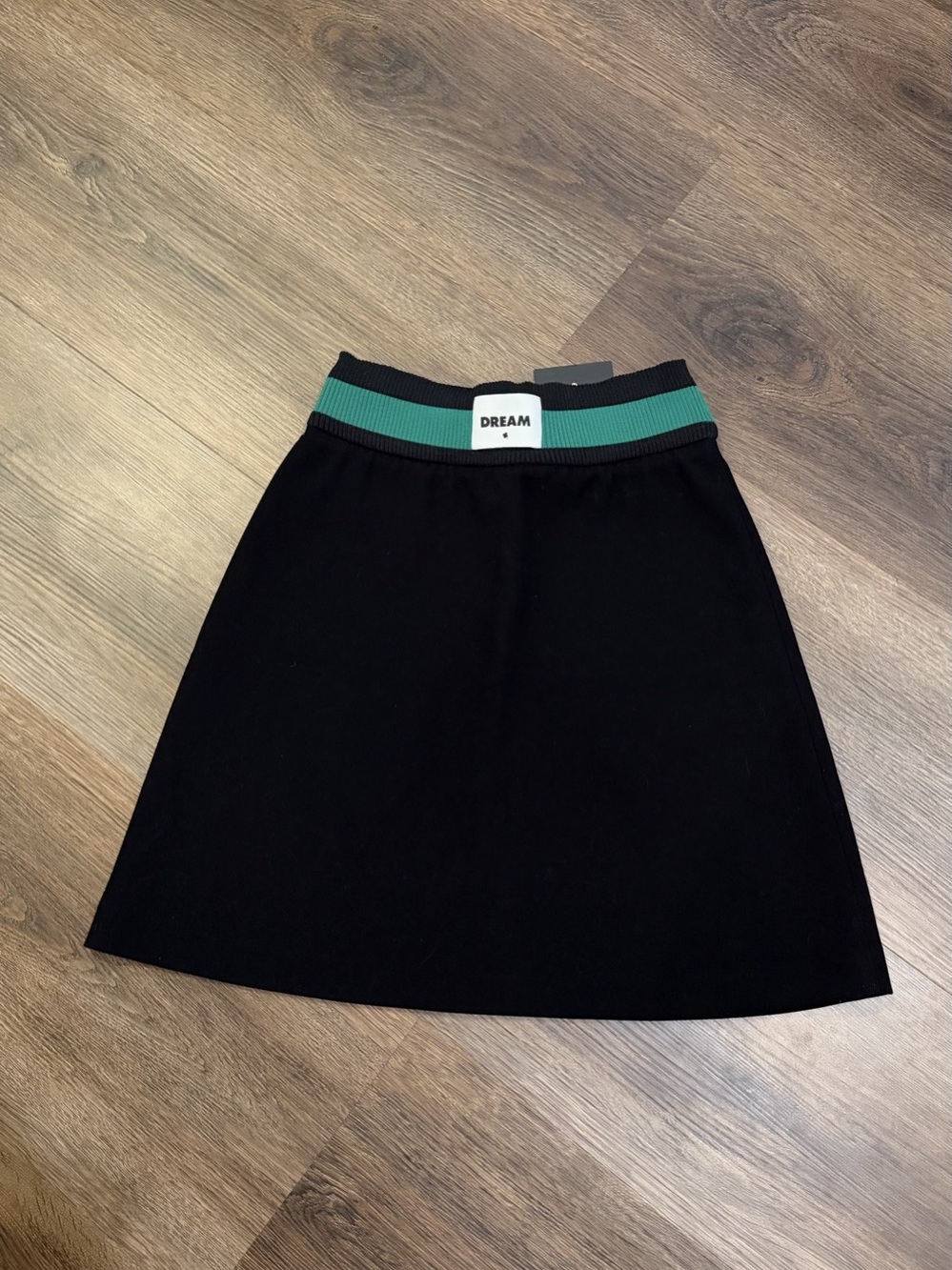 Maje Dream Striped Waistband Black Mini Skirt FR 36 NWT